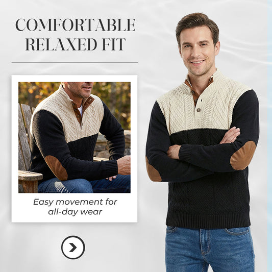 Pull à col boutonné color block pour homme