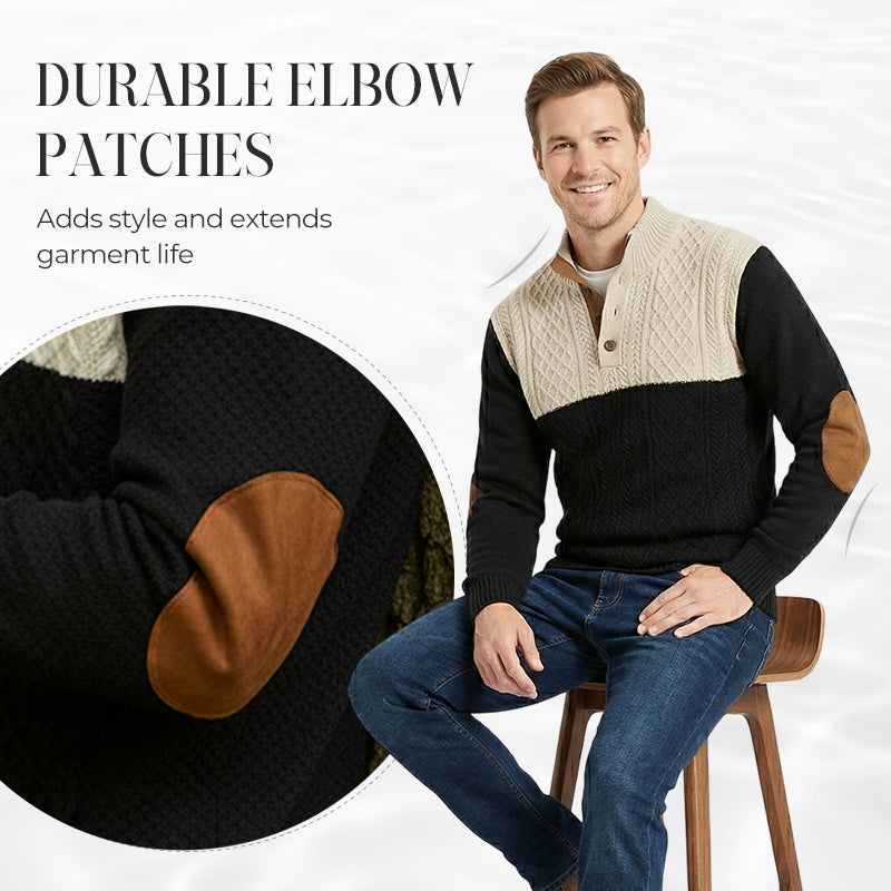 Pull à col boutonné color block pour homme