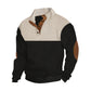 Pull à col boutonné color block pour homme