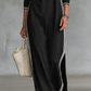 Robe minimaliste à col boutonné et bordure contrastée