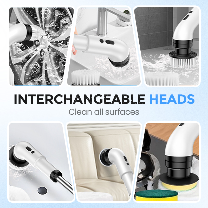 Brosse de nettoyage électrique extensible multifonctionnelle