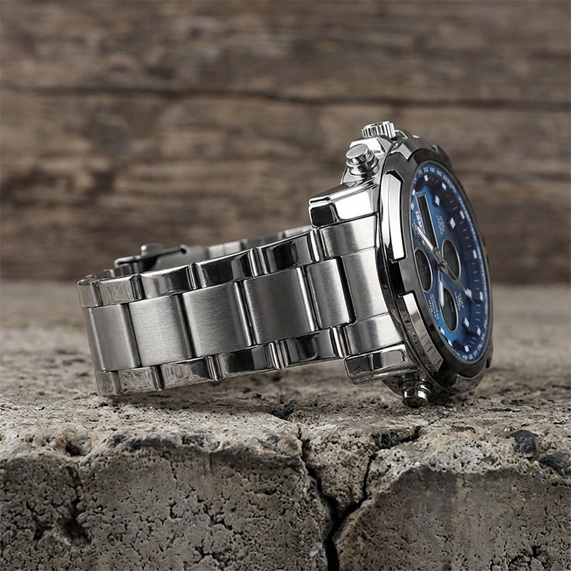 📢📢63% DE RÉDUCTION !! ⏰ Montre Analogique-Numérique Militaire Étanche pour Hommes – 48mm, Multifonction & Bracelet en Acier Inoxydable ! 🕰️💪