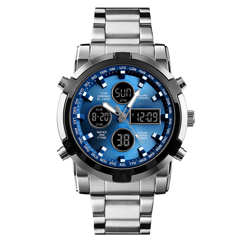 📢📢63% DE RÉDUCTION !! ⏰ Montre Analogique-Numérique Militaire Étanche pour Hommes – 48mm, Multifonction & Bracelet en Acier Inoxydable ! 🕰️💪