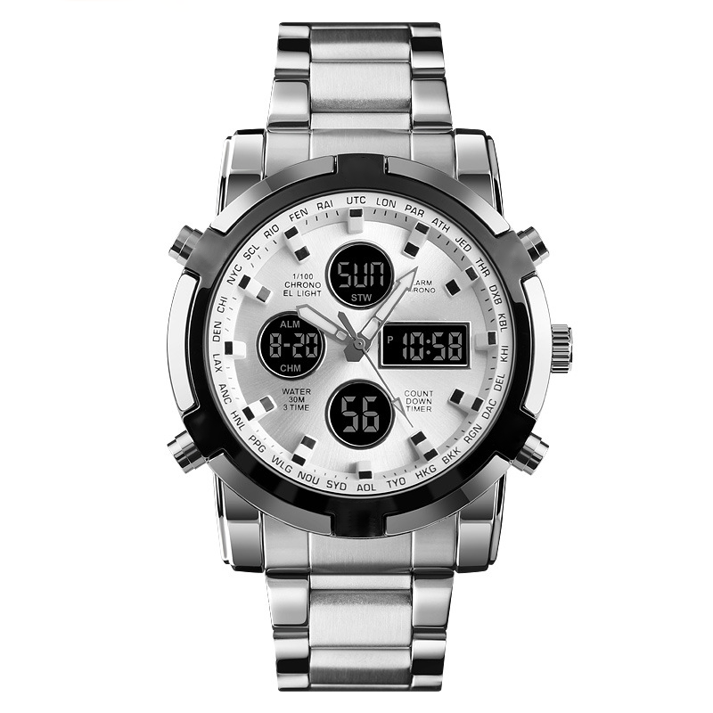 📢📢63% DE RÉDUCTION !! ⏰ Montre Analogique-Numérique Militaire Étanche pour Hommes – 48mm, Multifonction & Bracelet en Acier Inoxydable ! 🕰️💪