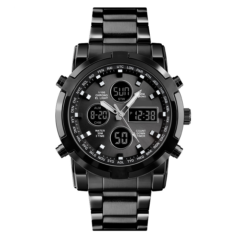 📢📢63% DE RÉDUCTION !! ⏰ Montre Analogique-Numérique Militaire Étanche pour Hommes – 48mm, Multifonction & Bracelet en Acier Inoxydable ! 🕰️💪