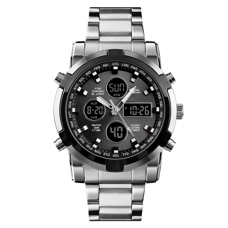 📢📢63% DE RÉDUCTION !! ⏰ Montre Analogique-Numérique Militaire Étanche pour Hommes – 48mm, Multifonction & Bracelet en Acier Inoxydable ! 🕰️💪