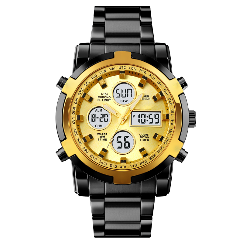 📢📢63% DE RÉDUCTION !! ⏰ Montre Analogique-Numérique Militaire Étanche pour Hommes – 48mm, Multifonction & Bracelet en Acier Inoxydable ! 🕰️💪