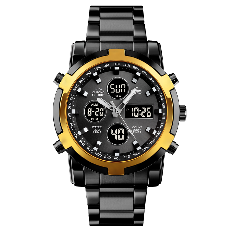 📢📢63% DE RÉDUCTION !! ⏰ Montre Analogique-Numérique Militaire Étanche pour Hommes – 48mm, Multifonction & Bracelet en Acier Inoxydable ! 🕰️💪