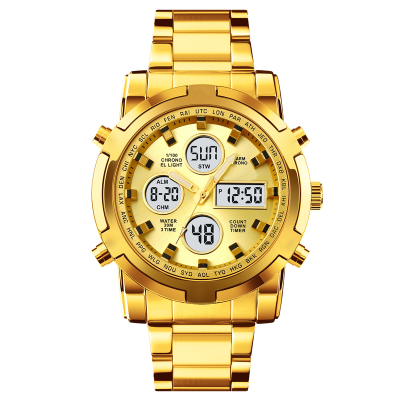 📢📢63% DE RÉDUCTION !! ⏰ Montre Analogique-Numérique Militaire Étanche pour Hommes – 48mm, Multifonction & Bracelet en Acier Inoxydable ! 🕰️💪