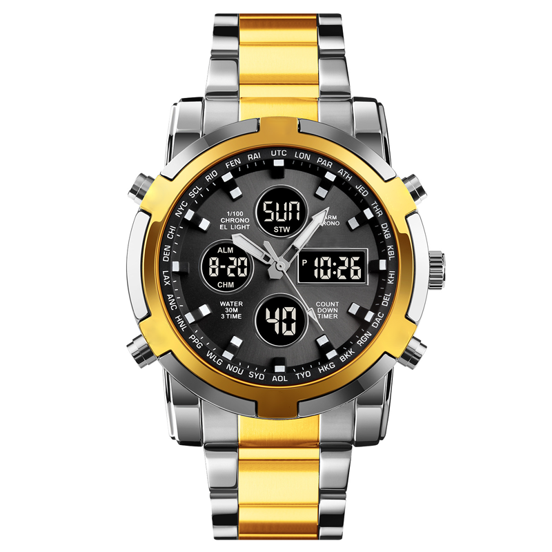 📢📢63% DE RÉDUCTION !! ⏰ Montre Analogique-Numérique Militaire Étanche pour Hommes – 48mm, Multifonction & Bracelet en Acier Inoxydable ! 🕰️💪