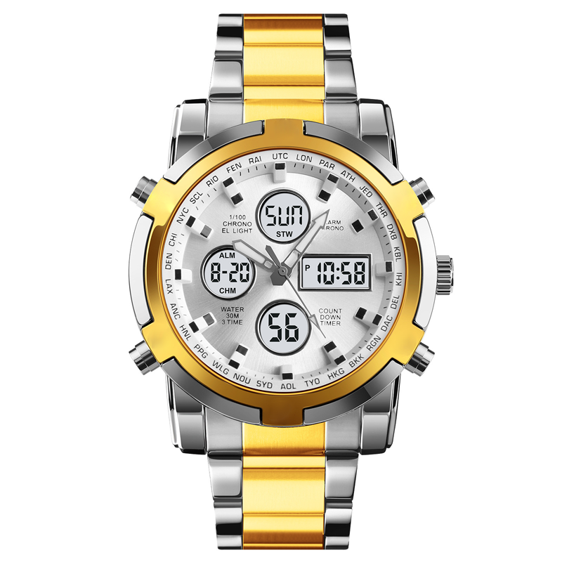 📢📢63% DE RÉDUCTION !! ⏰ Montre Analogique-Numérique Militaire Étanche pour Hommes – 48mm, Multifonction & Bracelet en Acier Inoxydable ! 🕰️💪