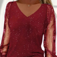 Haut à manches transparentes et encolure en V Sparkle pour femme