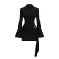 Robe moulante à col montant et fronces pour femme