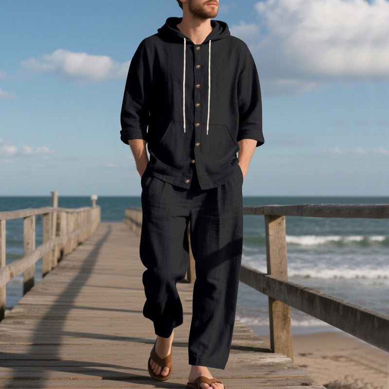 👕👖 Le Set Polyvalent Quotidien - Pantalon Large et Haut à Capuche Homme - Look Coordonné en un Clic