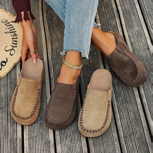 👡 50% DE RÉDUCTION! 🩴 Pantoufles Mules Femme à Bout Large Fermé – Semelle Moelleuse, Antidérapantes & Parfaites Pour Un Confort Douillet À La Maison 🏠