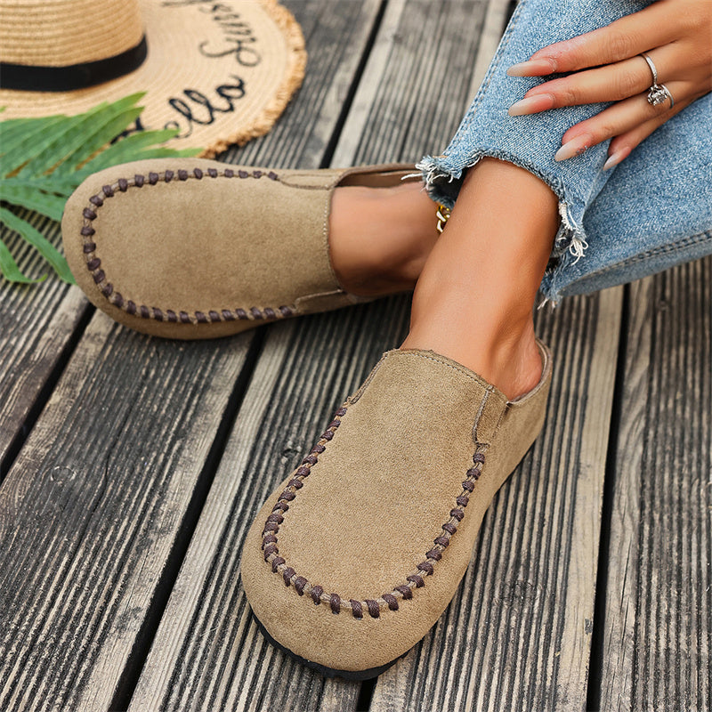 👡 50% DE RÉDUCTION! 🩴 Pantoufles Mules Femme à Bout Large Fermé – Semelle Moelleuse, Antidérapantes & Parfaites Pour Un Confort Douillet À La Maison 🏠