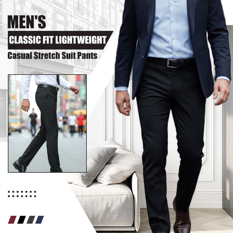 📢📢60 % de réduction !! ⏰Pantalon de costume classique léger et extensible pour homme