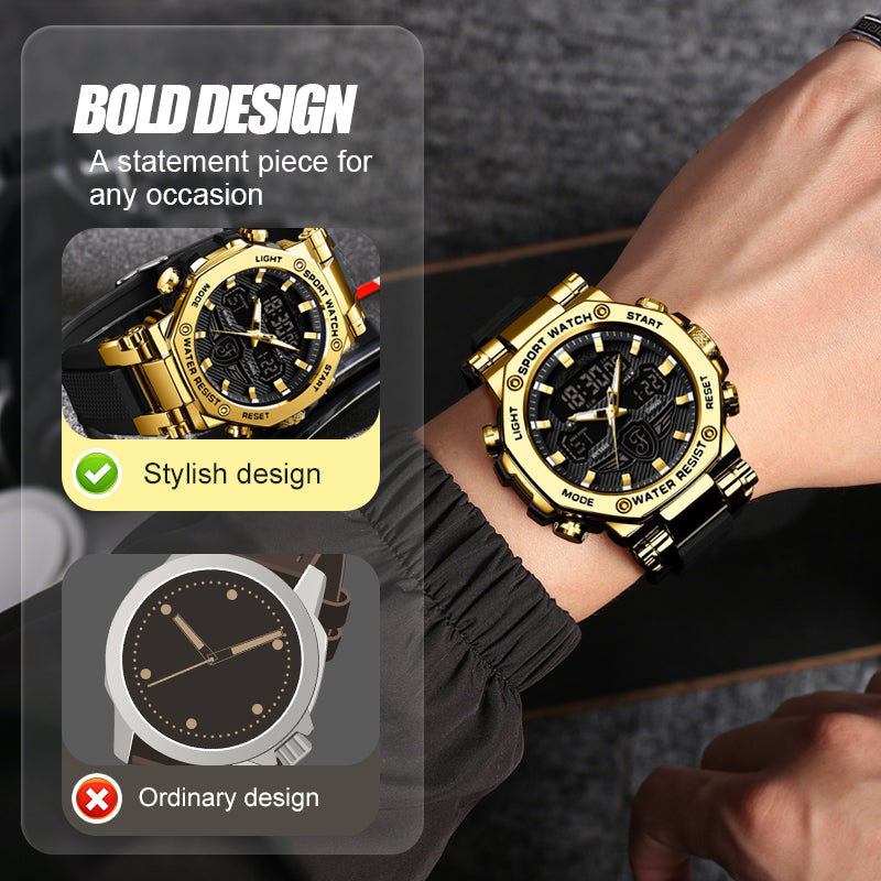 📢📢 60 % de réduction !! ⏰ Montre multifonction imperméable et lumineuse pour homme – Double affichage, étanchéité 50 m & rétroéclairage 🌙⌚