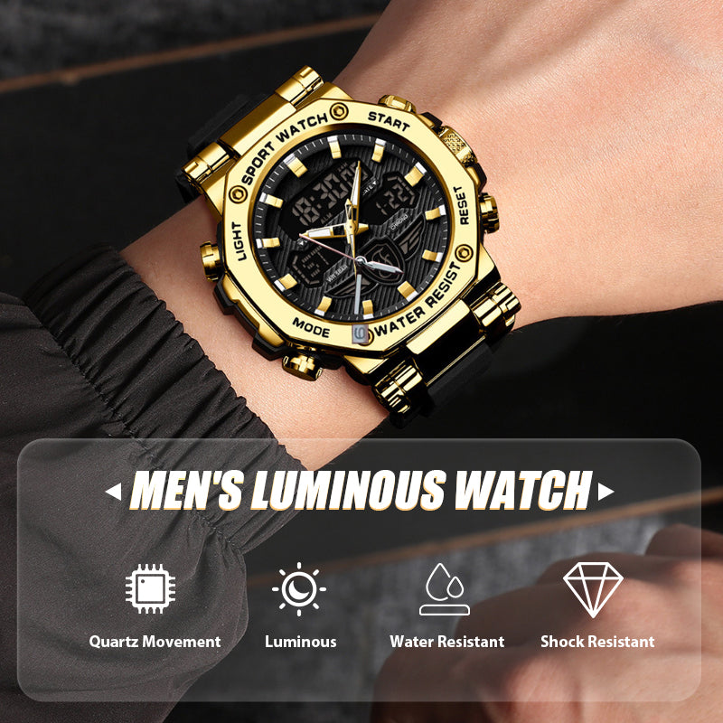 📢📢 60 % de réduction !! ⏰ Montre multifonction imperméable et lumineuse pour homme – Double affichage, étanchéité 50 m & rétroéclairage 🌙⌚