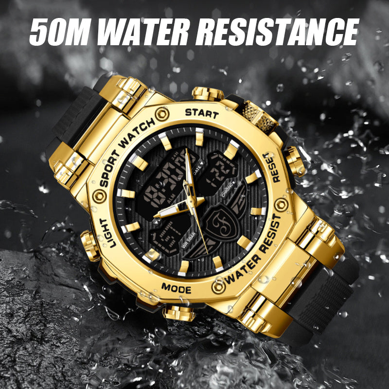 📢📢 60 % de réduction !! ⏰ Montre multifonction imperméable et lumineuse pour homme – Double affichage, étanchéité 50 m & rétroéclairage 🌙⌚