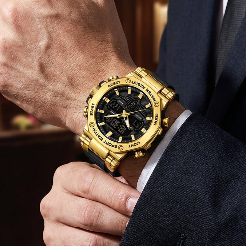 📢📢 60 % de réduction !! ⏰ Montre multifonction imperméable et lumineuse pour homme – Double affichage, étanchéité 50 m & rétroéclairage 🌙⌚
