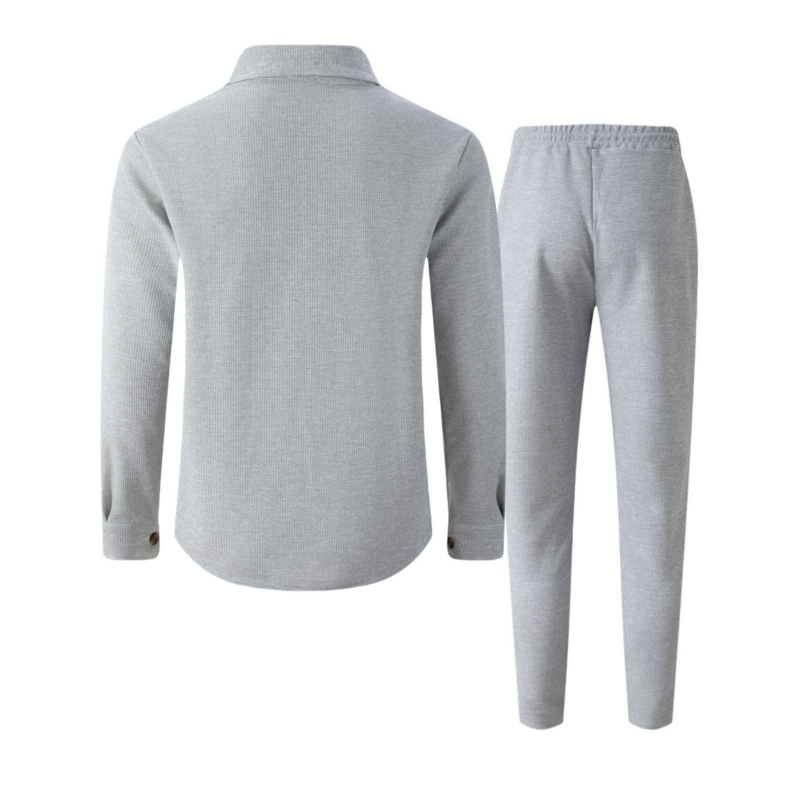 🔥 60 % DE RÉDUCTION ! ⏰ Ensemble homme veste boutonnée + pantalon en maille alvéolée – Coupe ample, tissu respirant & style casual élégant 👕👖