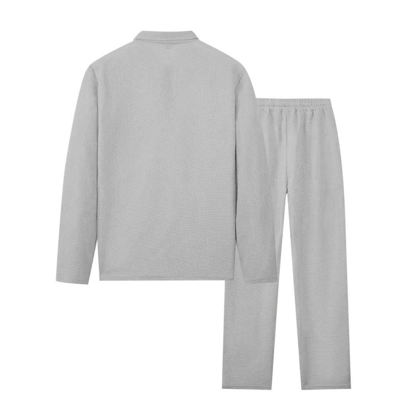 📢📢50 % de réduction !! ⏰Ensemble sweat-shirt en maille gaufrée et pantalon droit pour homme