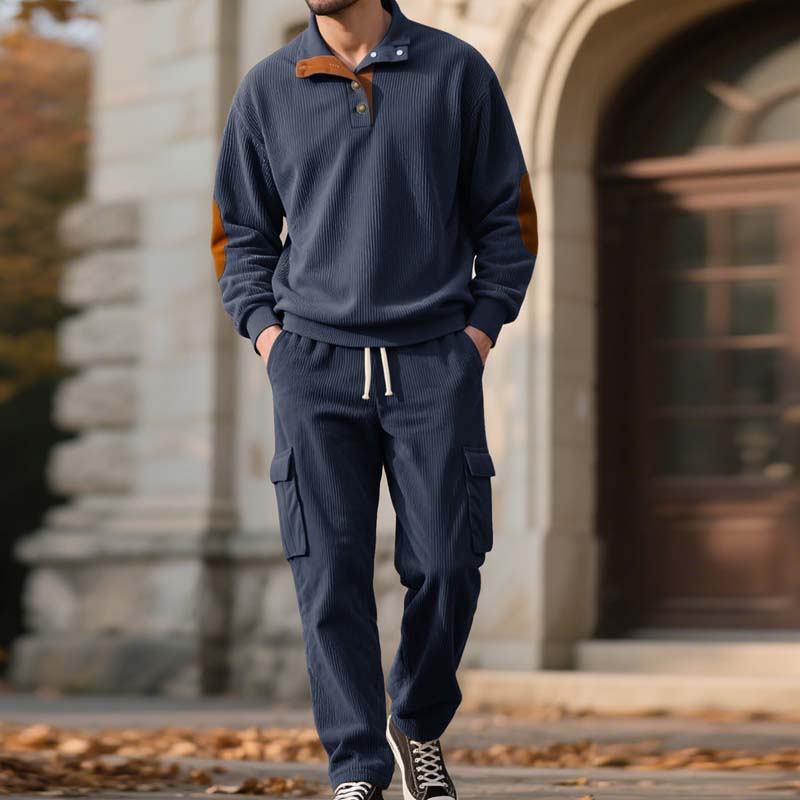 Ensemble 2 pièces tendance pour homme : pull-over et pantalon cargo