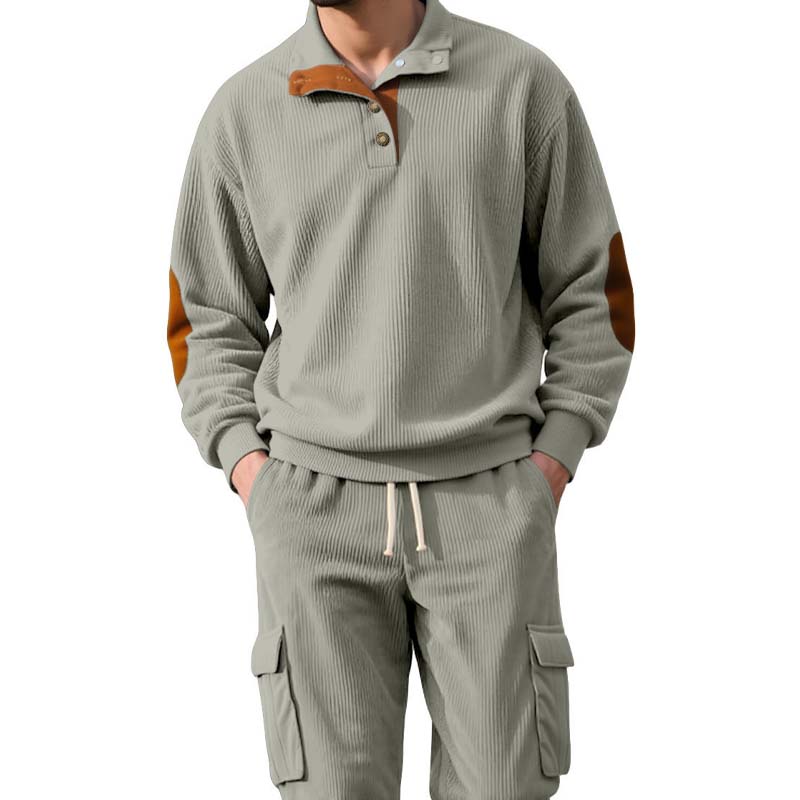 Ensemble 2 pièces tendance pour homme : pull-over et pantalon cargo