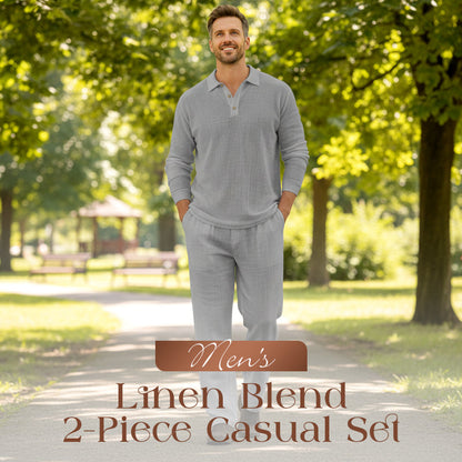 Ensemble décontracté 2 pièces en lin mélangé pour homme【LIVRAISON GRATUITE】