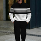 🌿👬Ensemble pour homme avec imprimé graphique, pull et pantalon