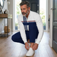 🌿👬Ensemble pour homme avec imprimé graphique, pull et pantalon