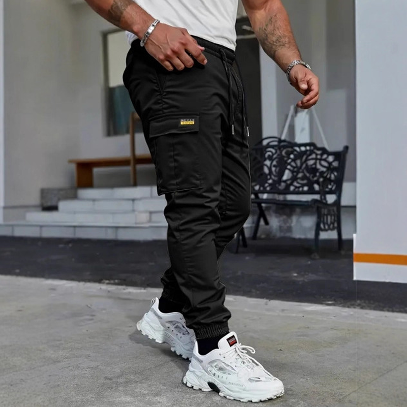 Pantalon cargo décontracté pour homme avec cordon de serrage