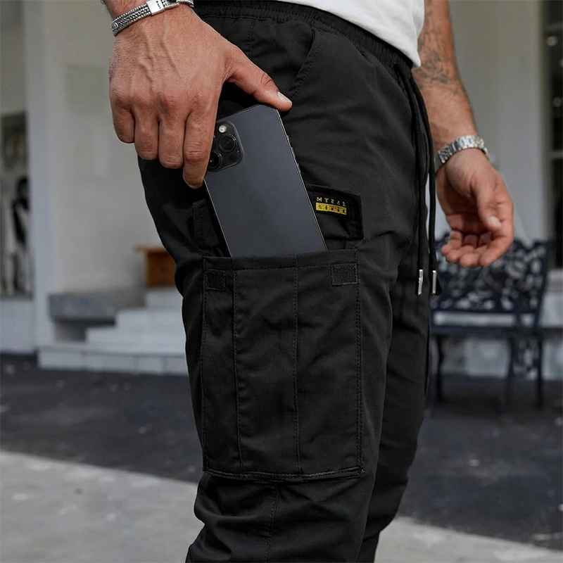 Pantalon cargo décontracté pour homme avec cordon de serrage