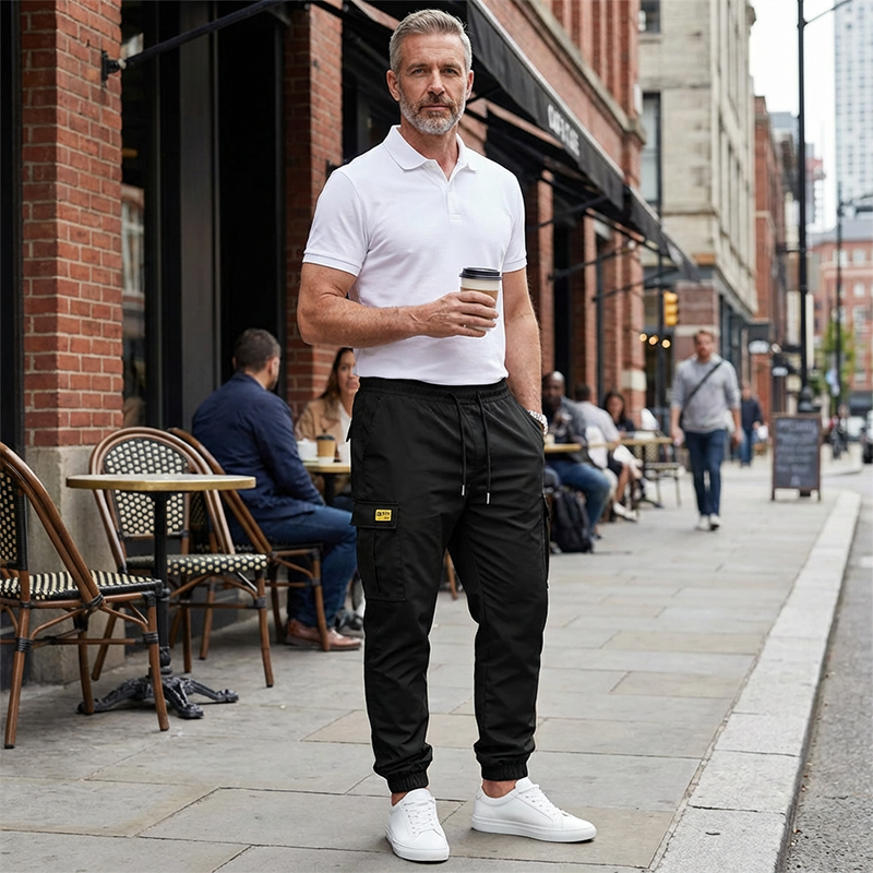 Pantalon cargo décontracté pour homme avec cordon de serrage