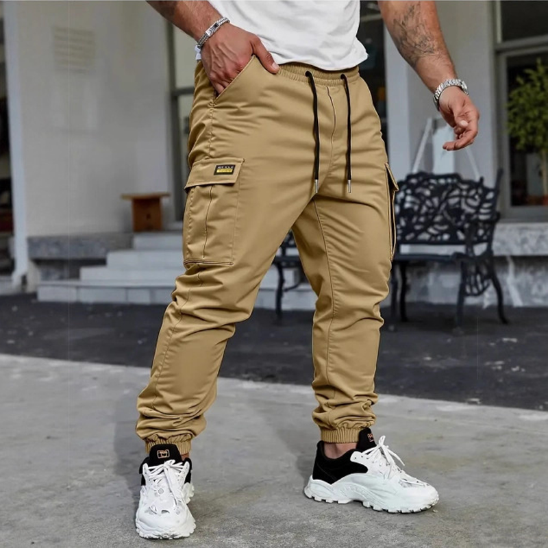 Pantalon cargo décontracté pour homme avec cordon de serrage