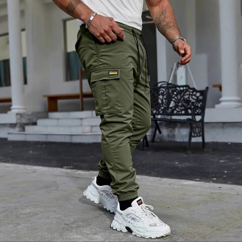 Pantalon cargo décontracté pour homme avec cordon de serrage