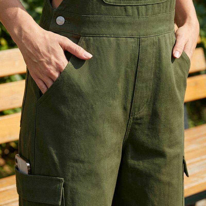 Salopette cargo rétro pour femme avec poches