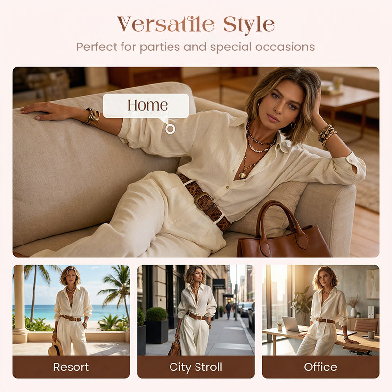 📢60 % DE RÉDUCTION !! ⏰ Du Bureau au Café | Ensemble Chemise Large & Pantalon Palazzo – Minimaliste, Confortable & Polyvalent 💼