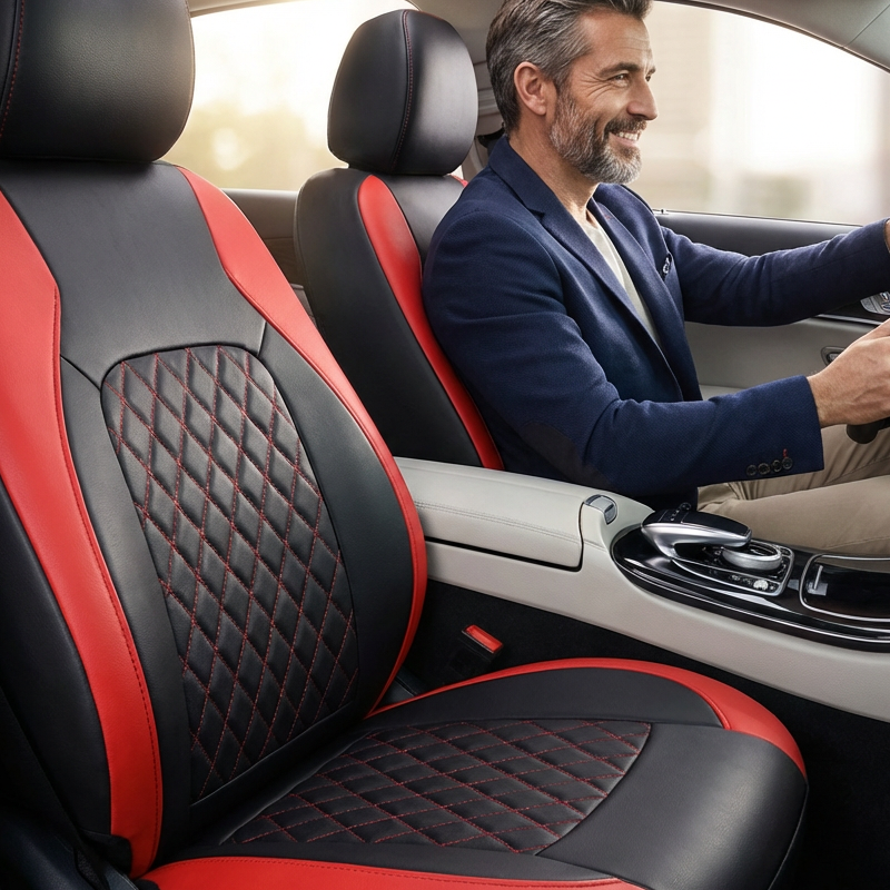 ✨ 60% DE RÉDUCTION ! 🚗 Housses de Siège Voiture Cuir 9 Pièces 2026 – Universelles, Sécurisées Airbag & Matelassées Luxe 💼
