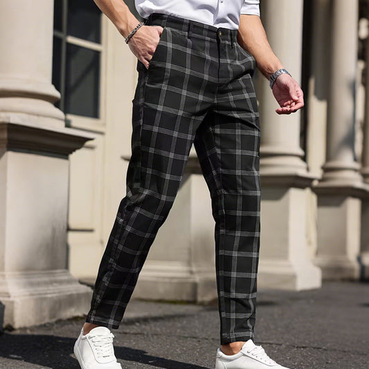👖 60% DE RÉDUCTION ! ✨ Pantalon Slim à Carreaux pour Homme – Coupe Moderne, Tissu Confortable & Look Polyvalent 🔷