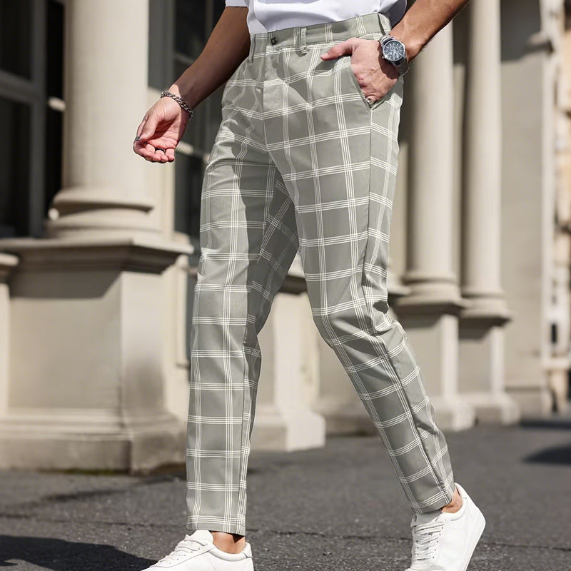 👖 60% DE RÉDUCTION ! ✨ Pantalon Slim à Carreaux pour Homme – Coupe Moderne, Tissu Confortable & Look Polyvalent 🔷