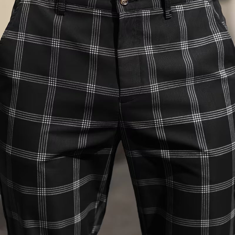 👖 60% DE RÉDUCTION ! ✨ Pantalon Slim à Carreaux pour Homme – Coupe Moderne, Tissu Confortable & Look Polyvalent 🔷