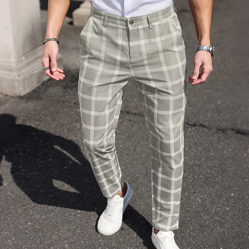 👖 60% DE RÉDUCTION ! ✨ Pantalon Slim à Carreaux pour Homme – Coupe Moderne, Tissu Confortable & Look Polyvalent 🔷