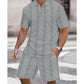 Ensemble 2 pièces pour homme : chemise et short en maille torsadée