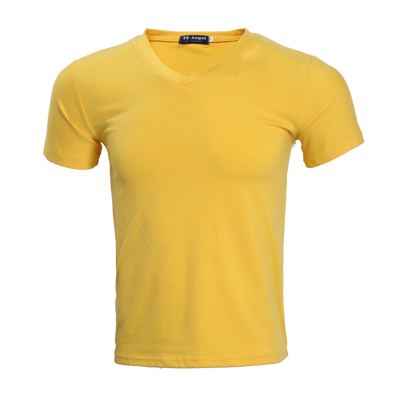 T-shirt classique à manches courtes en coton et col en V
