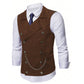 Gilet habillé rétro décontracté pour homme, coupe ajustée, idéal pour un costume ou un smoking.