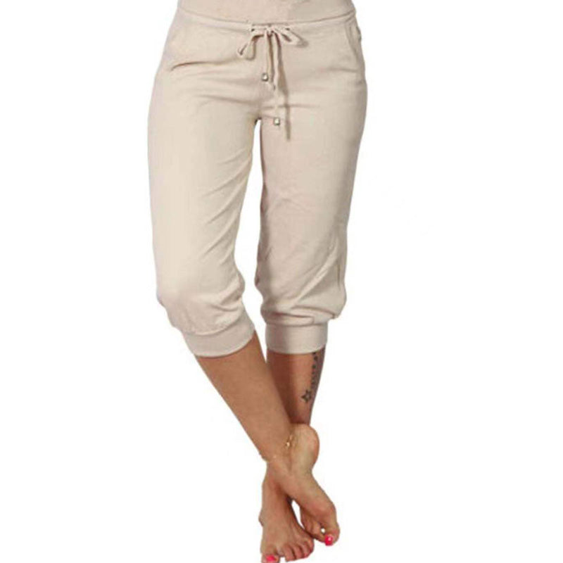 💎 50% DE RÉDUCTION ! 💎 Pantalon de Jogging 3/4 Taille Haute – Coupe Slim, Cordon Ajustable & Poches Pratiques (6 Couleurs, S–3XL) 👖🌸