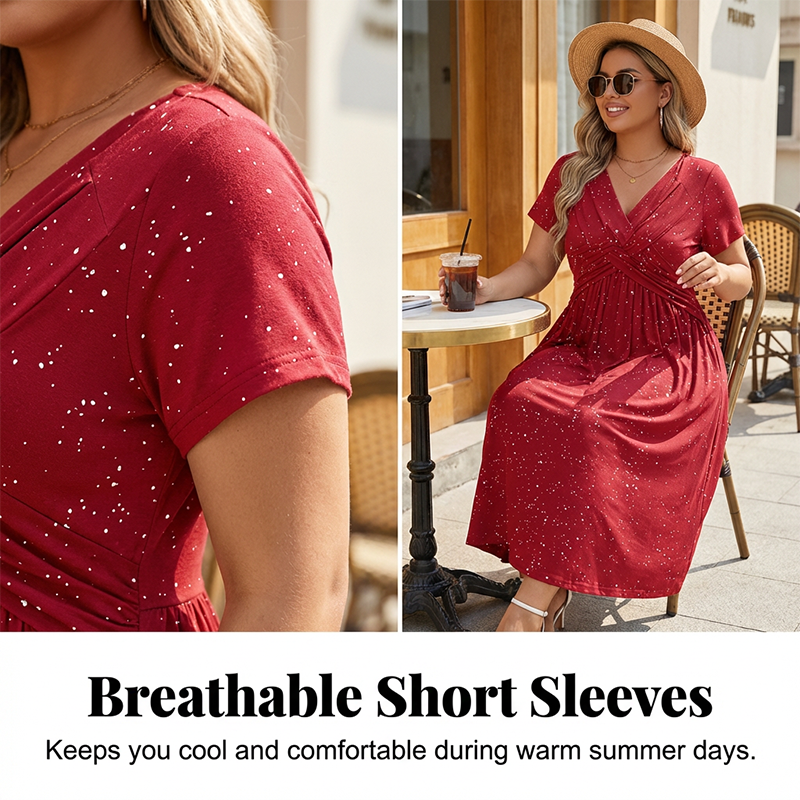⏰🔥OFFRE LIMITÉE : 50 % DE RÉDUCTION ! 💖Robe élégante femme à col V avec détail torsadé sur le devant