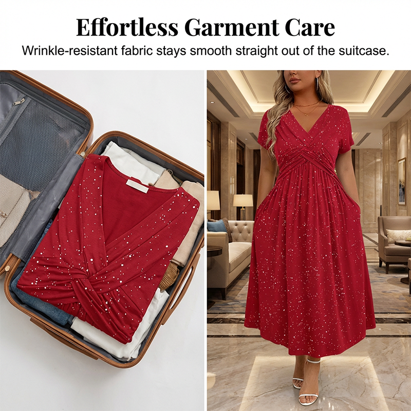 ⏰🔥OFFRE LIMITÉE : 50 % DE RÉDUCTION ! 💖Robe élégante femme à col V avec détail torsadé sur le devant